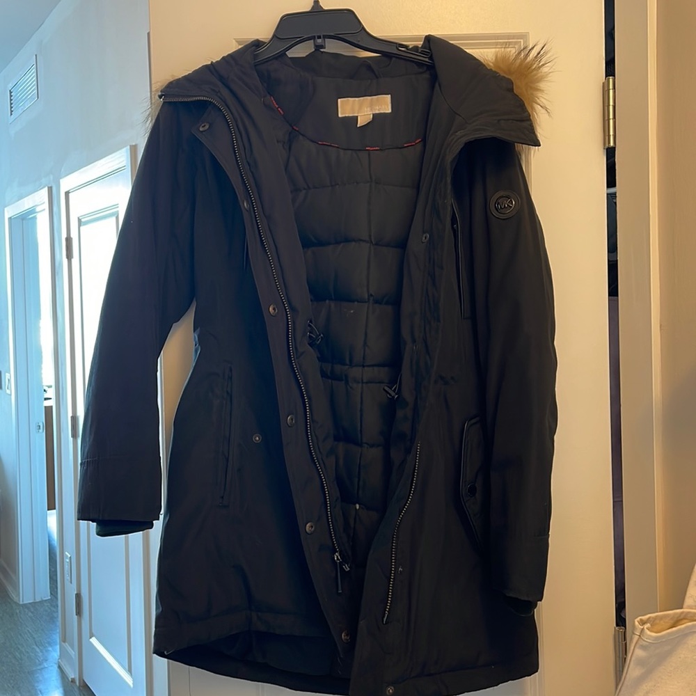 Michael Kors Winter Faux Fur Trim Down Puffer